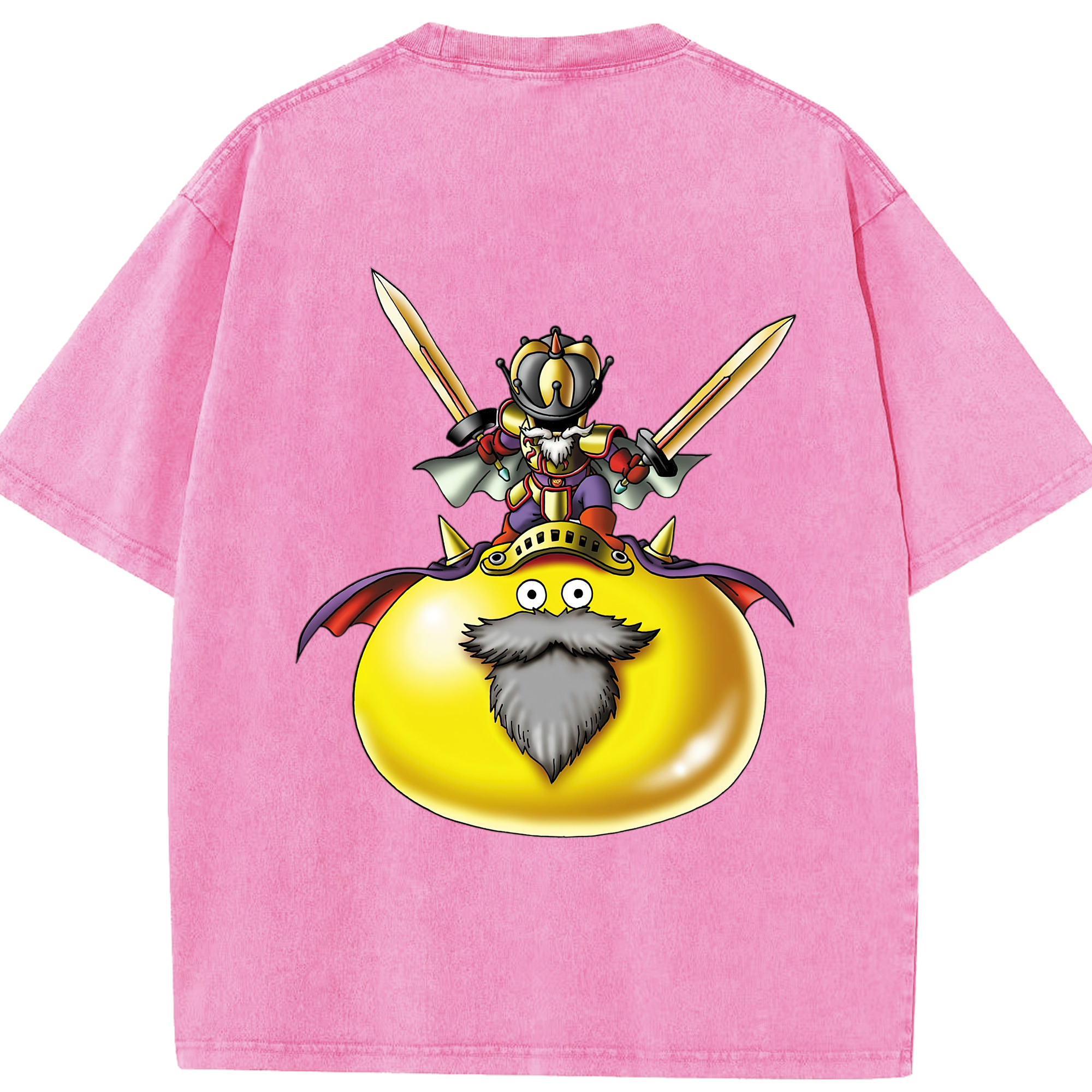 （画像用） ドラゴンクエスト Doragon Kuesuto Dragon Quest 綿100% ヴィンテージ風 半袖Tシャツ（背面プリント）